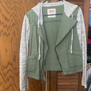 Mossimo Supply Co. Olive Jacket with Heather Gray Sleeves